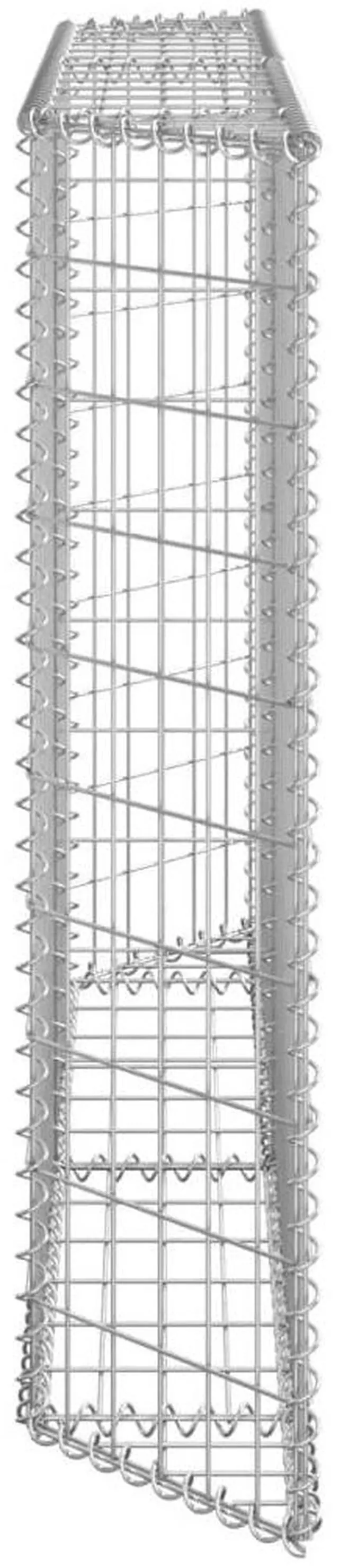 Alt view image 3 of 7 - vidaXL Trapezium Gabion Raised Bed Galvanized Steel 59.1"x7.9"x39.4"