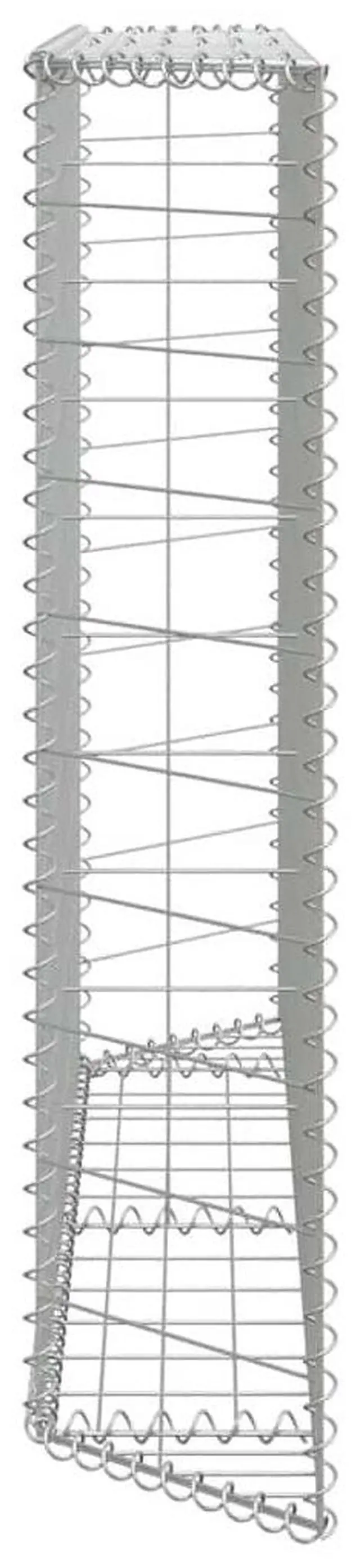 Alt view image 7 of 7 - vidaXL Trapezium Gabion Raised Bed Galvanized Steel 59.1"x7.9"x39.4"
