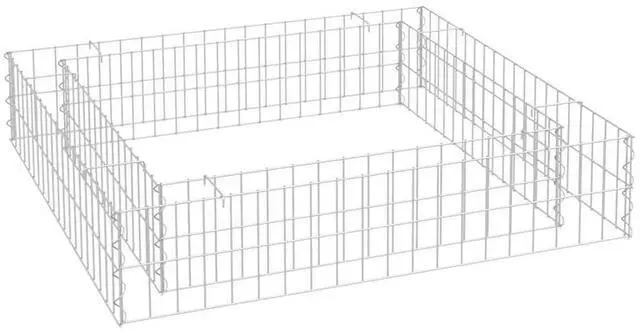 Main image of vidaXL Gabion Raised Bed Galvanized Steel 39.4" Outdoor Patio Basket Planter