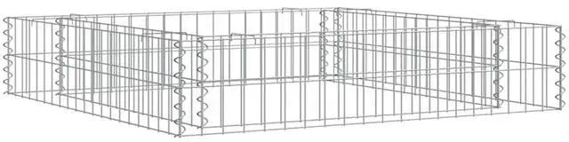 Alt view image 7 of 7 - vidaXL Gabion Raised Bed Galvanized Steel 39.4" Outdoor Patio Basket Planter