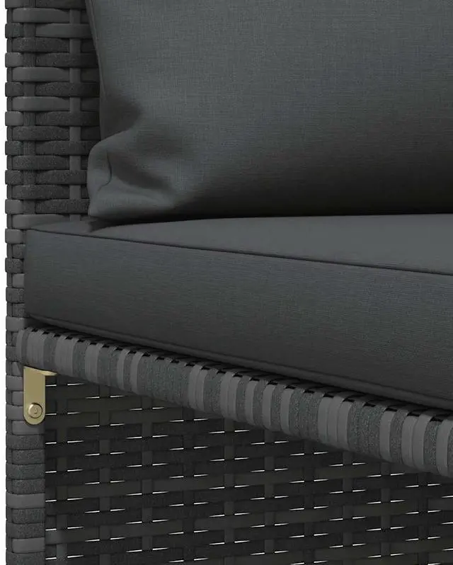 Alt view image 7 of 7 - vidaXL 4 Piece Patio Sofa Set with Cushions Poly Rattan Gray