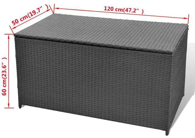Alt view image 6 of 7 - vidaXL Outdoor Storage Deck Box Chest for Patio Cushions Garden Tools Black