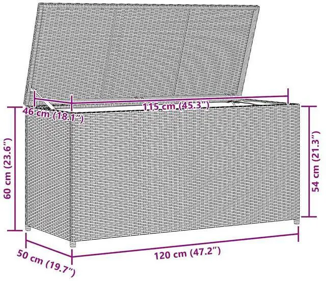 Alt view image 4 of 7 - vidaXL Outdoor Storage Deck Box Chest for Patio Cushions Garden Tools Black