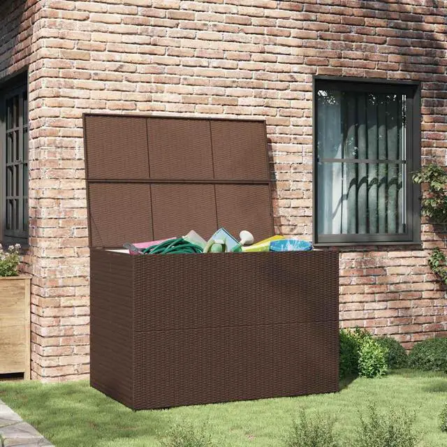 Alt view image 3 of 7 - vidaXL Outdoor Storage Box Deck Box with Lid Patio Cabinet Storage Chest Brown