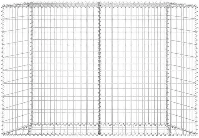 Alt view image 2 of 7 - vidaXL Trapezium Gabion Raised Bed Galvanized Steel 59.1"x7.9"x39.4"