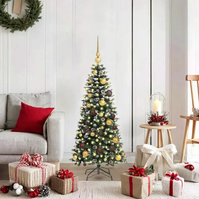 Main image of vidaXL Artificial Christmas Tree with 150 LEDs Green 55 x 55 x 120 cm