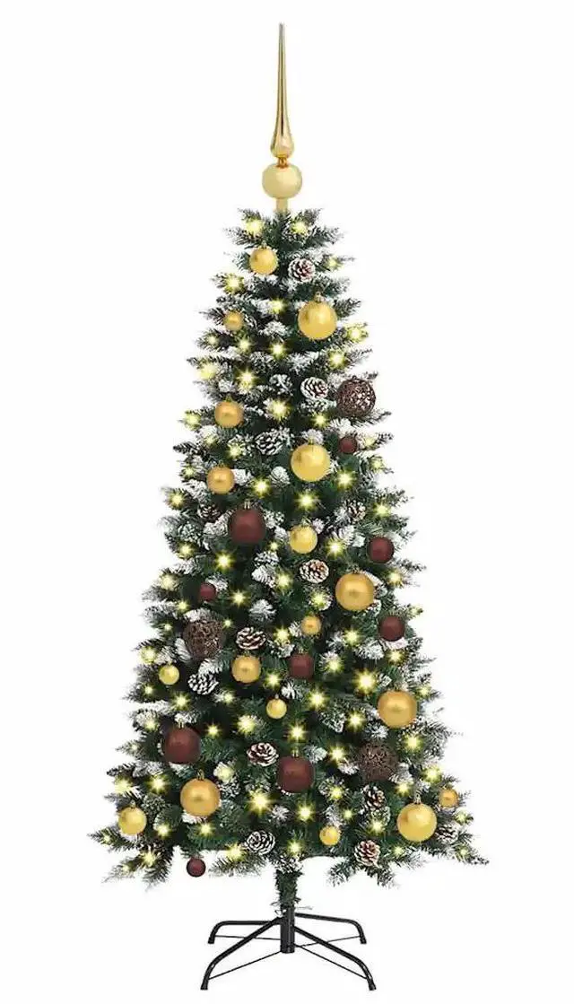 Alt view image 3 of 7 - vidaXL Artificial Christmas Tree with 150 LEDs Green 55 x 55 x 120 cm