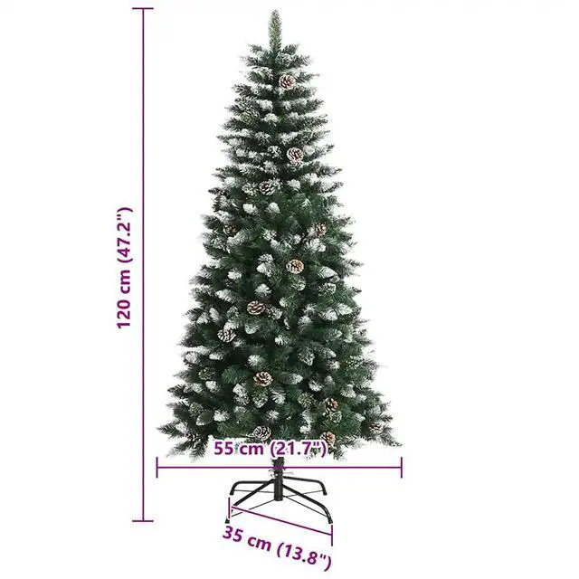 Alt view image 4 of 7 - vidaXL Artificial Christmas Tree with 150 LEDs Green 55 x 55 x 120 cm