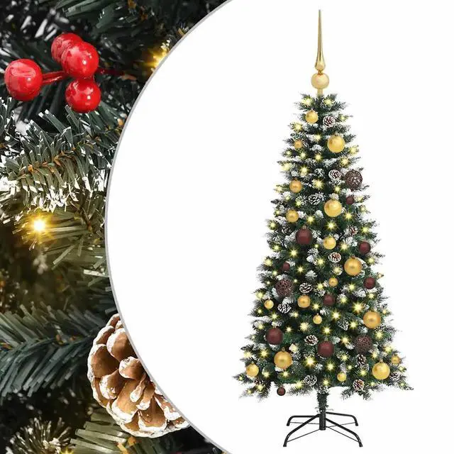Alt view image 2 of 7 - vidaXL Artificial Christmas Tree with 150 LEDs Green 55 x 55 x 120 cm