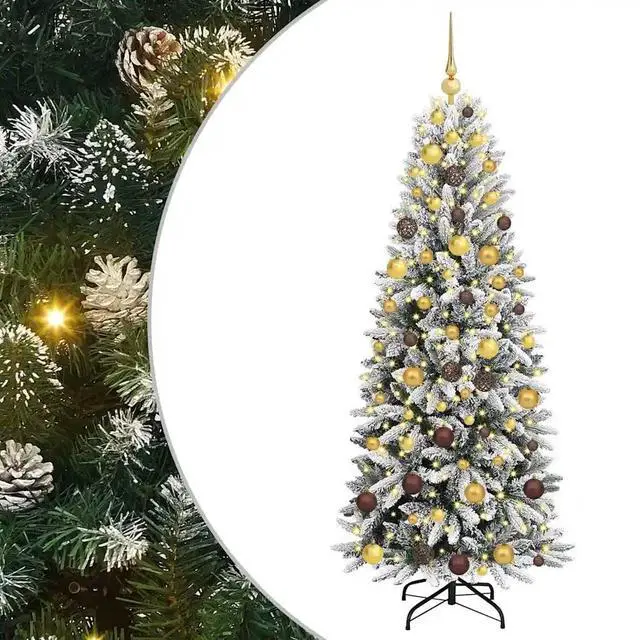 Alt view image 2 of 7 - vidaXL Artificial Christmas Tree with 300 LEDs White 73 x 73 x 180 cm