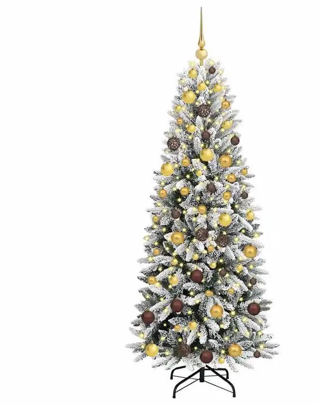 Alt view image 3 of 7 - vidaXL Artificial Christmas Tree with 300 LEDs White 73 x 73 x 180 cm