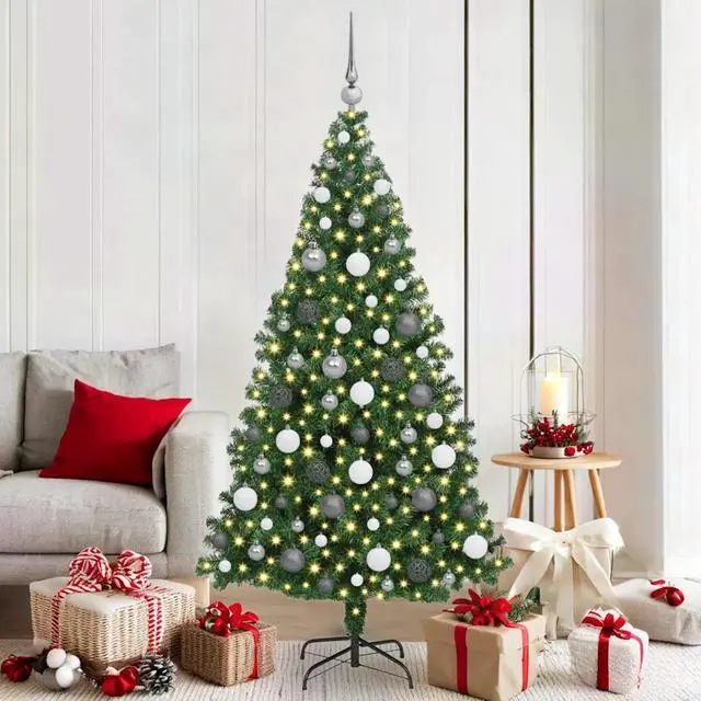 Main image of vidaXL Artificial Christmas Tree Green 70.9" PVC and Steel and Plastic