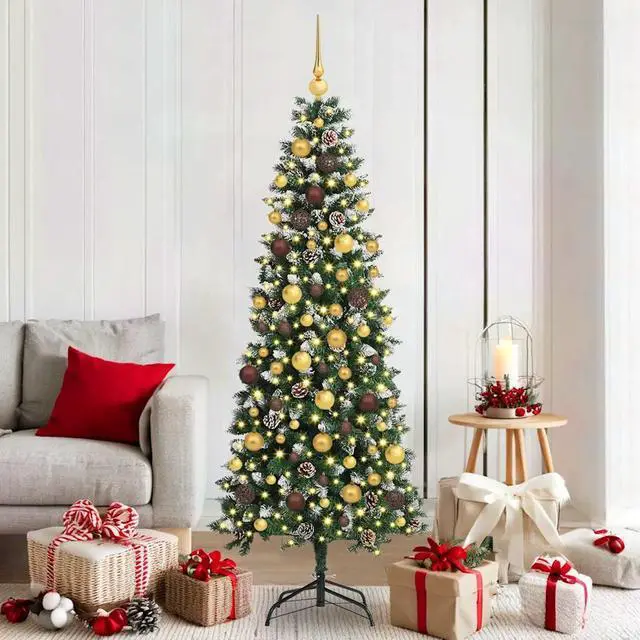 Main image of vidaXL Artificial Christmas Tree with 300 LEDs Green 76 x 76 x 180 cm