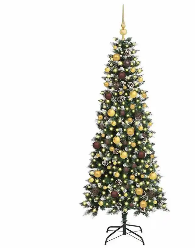 Alt view image 3 of 7 - vidaXL Artificial Christmas Tree with 300 LEDs Green 76 x 76 x 180 cm