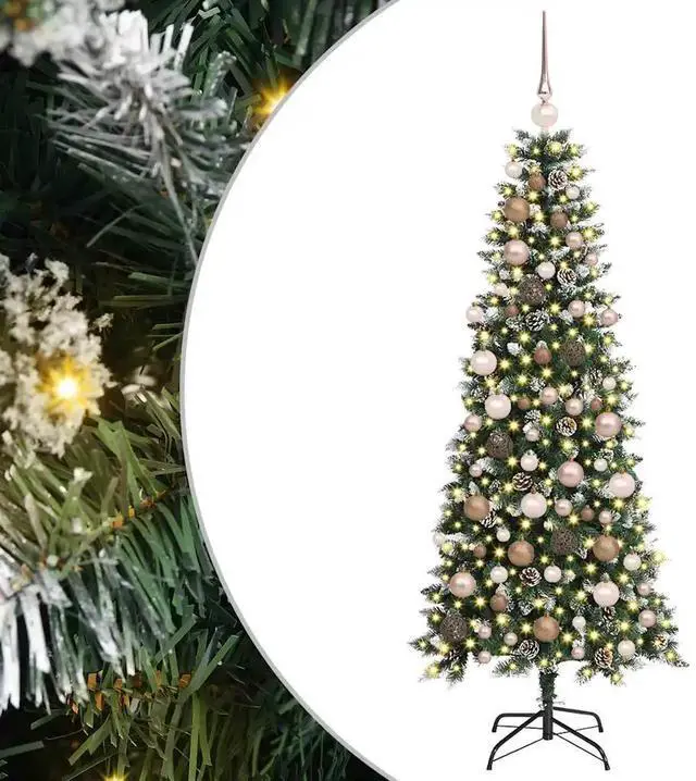 Alt view image 2 of 7 - vidaXL Artificial Christmas Tree with 300 LEDs Green 76 x 76 x 180 cm
