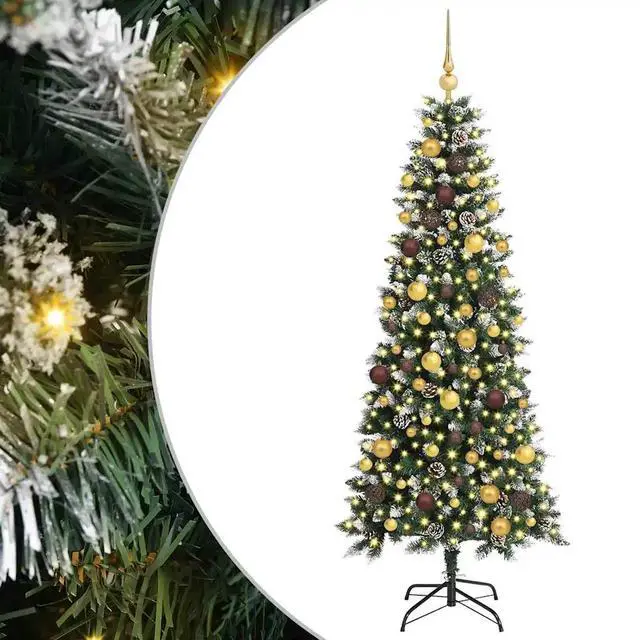 Alt view image 2 of 7 - vidaXL Artificial Christmas Tree with 300 LEDs Green 76 x 76 x 180 cm