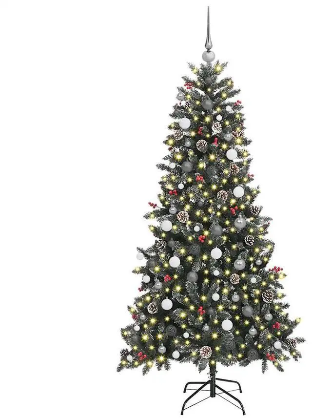 Alt view image 3 of 7 - vidaXL Artificial Christmas Tree with Stand Green 114 x 114 x 210 cm
