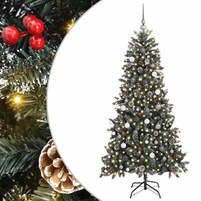 Alt view image 2 of 7 - vidaXL Artificial Christmas Tree with Stand Green 114 x 114 x 210 cm