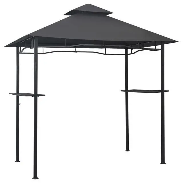 Alt view image 2 of 7 - vidaXL BBQ Gazebo 7.9'x4.9'x8.4' Anthracite Steel