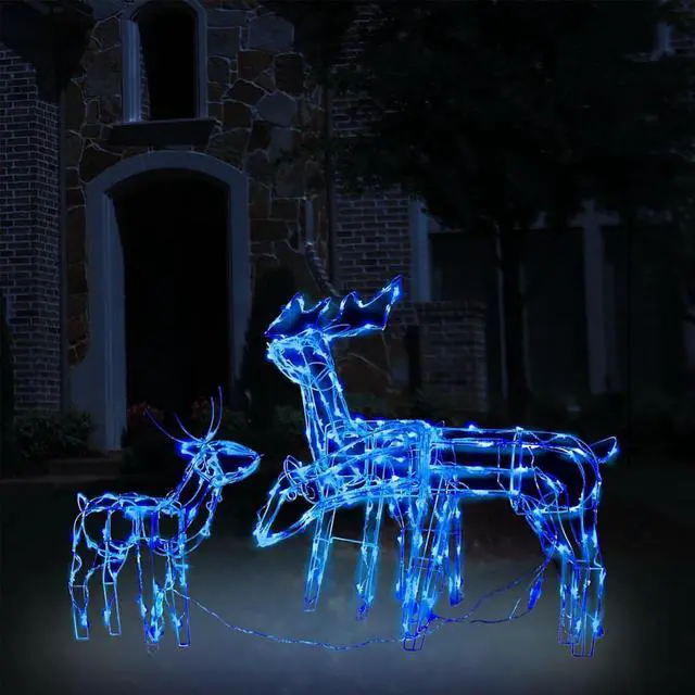 Main image of vidaXL 3 Piece Christmas Light Display Reindeers 229 LEDs
