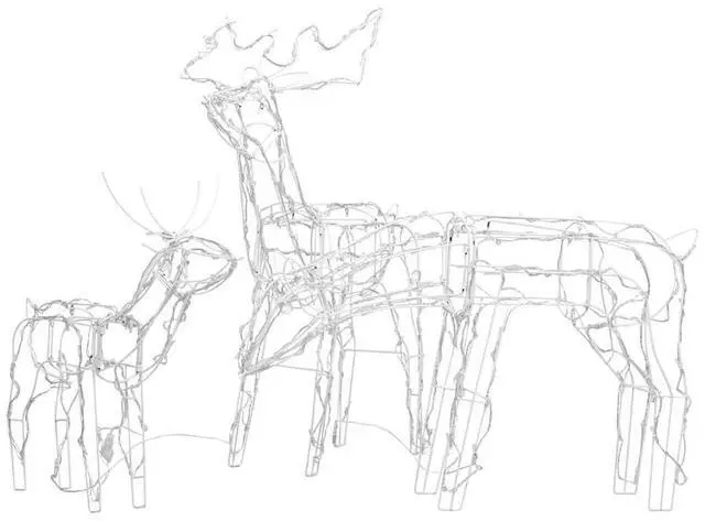 Alt view image 3 of 7 - vidaXL 3 Piece Christmas Light Display Reindeers 229 LEDs