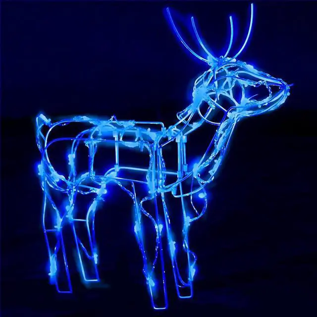 Alt view image 5 of 7 - vidaXL 3 Piece Christmas Light Display Reindeers 229 LEDs