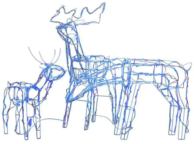 Alt view image 2 of 7 - vidaXL 3 Piece Christmas Light Display Reindeers 229 LEDs