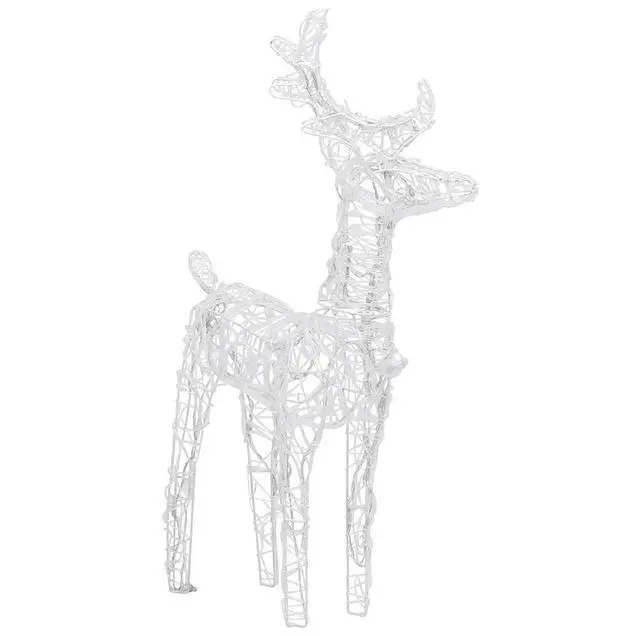 Alt view image 5 of 7 - vidaXL Christmas Reindeers 2 Pcs Light Display with 80 LEDs Cold White Acrylic