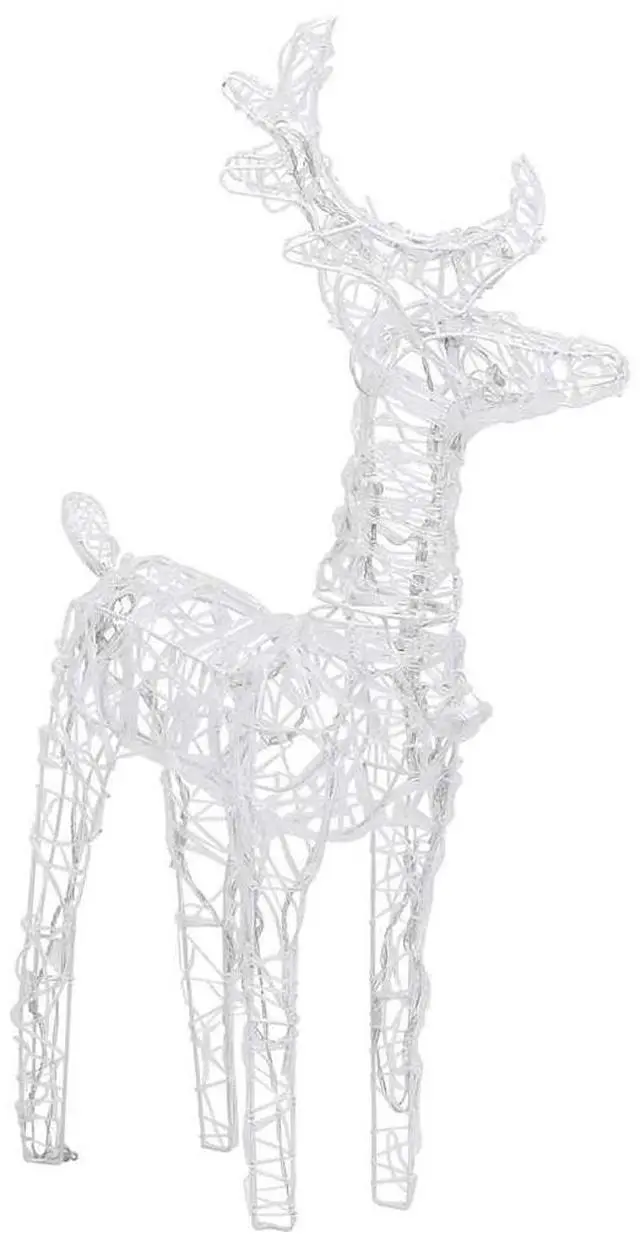 Alt view image 6 of 7 - vidaXL Christmas Reindeers 2 Pcs Light Display with 80 LEDs Cold White Acrylic