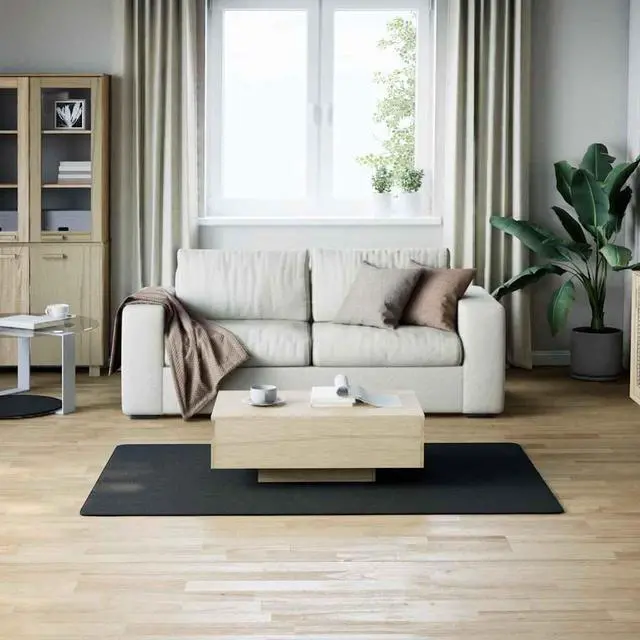 Alt view image 3 of 7 - vidaXL 4x6 Ft Rectangular Shaggy Rugs, Fluffy Carpets with Anti-Slip Backing, Indoor Modern Plush Area Rugs for Living Room Bedroom Hallway, Easy-Maintenance Home Decor, Black