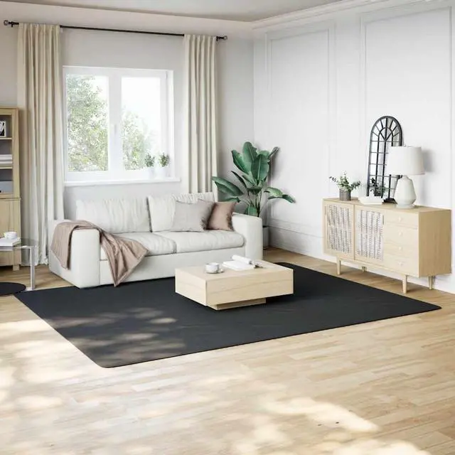 Main image of vidaXL 8x10 Ft Rectangular Shaggy Rugs, Fluffy Carpets with Anti-Slip Backing, Indoor Modern Plush Area Rugs for Living Room Bedroom Hallway, Easy-Maintenance Home Decor, Black