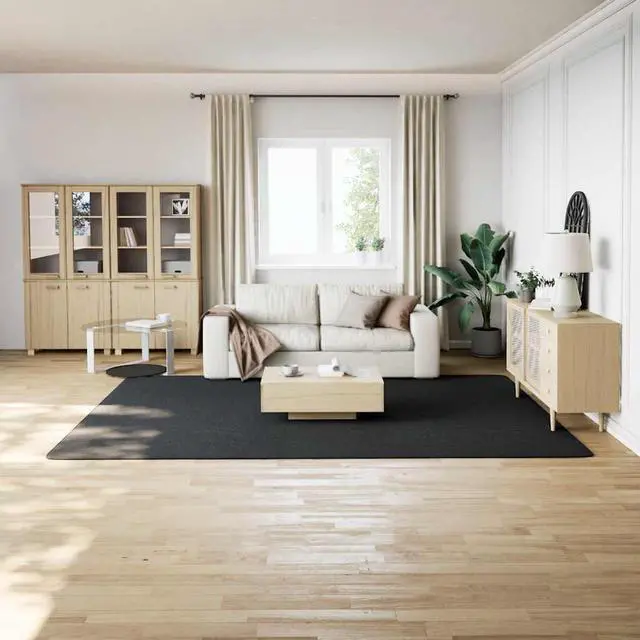 Alt view image 3 of 7 - vidaXL 8x11 Ft Rectangular Shaggy Rugs, Fluffy Carpets with Anti-Slip Backing, Indoor Modern Plush Area Rugs for Living Room Bedroom Hallway, Easy-Maintenance Home Decor, Black