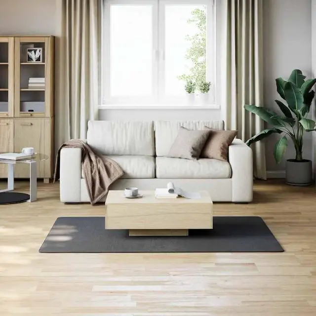 Alt view image 3 of 7 - vidaXL 4x6 Ft Rectangular Shaggy Rugs, Fluffy Carpets with Anti-Slip Backing, Indoor Modern Plush Area Rugs for Living Room Bedroom Hallway, Easy-Maintenance Home Decor, Anthracite