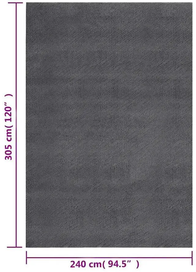 Alt view image 4 of 7 - vidaXL 8x10 Ft Rectangular Shaggy Rugs, Fluffy Carpets with Anti-Slip Backing, Indoor Modern Plush Area Rugs for Living Room Bedroom Hallway, Easy-Maintenance Home Decor, Anthracite