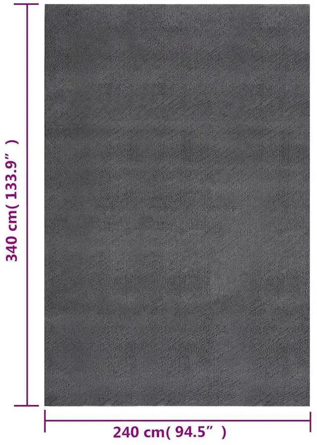 Alt view image 4 of 7 - vidaXL 8x11 Ft Rectangular Shaggy Rugs, Fluffy Carpets with Anti-Slip Backing, Indoor Modern Plush Area Rugs for Living Room Bedroom Hallway, Easy-Maintenance Home Decor, Anthracite