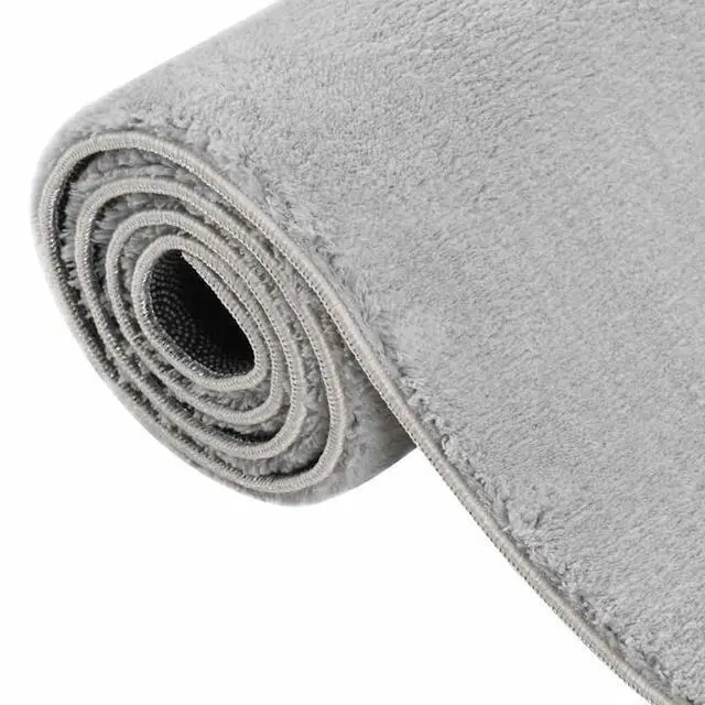 Alt view image 6 of 7 - vidaXL 4x6 Ft Rectangular Shaggy Rugs, Fluffy Carpets with Anti-Slip Backing, Indoor Modern Plush Area Rugs for Living Room Bedroom Hallway, Easy-Maintenance Home Decor, Gray