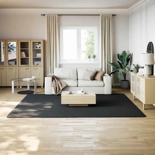 Alt view image 3 of 7 - vidaXL 8x10 Ft Rectangular Shaggy Rugs, Fluffy Carpets with Anti-Slip Backing, Indoor Modern Plush Area Rugs for Living Room Bedroom Hallway, Easy-Maintenance Home Decor, Black