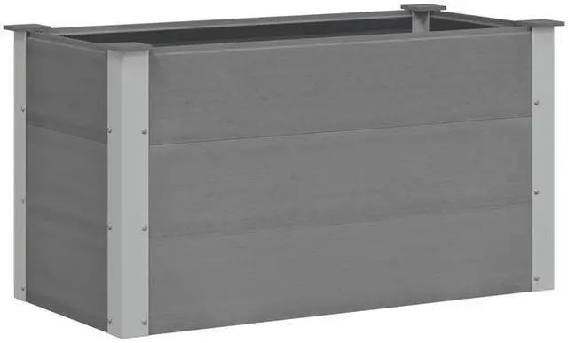 Alt view image 12 of 17 - vidaXL Garden Raised Bed WPC 39.4"x19.7"x21.3" Gray