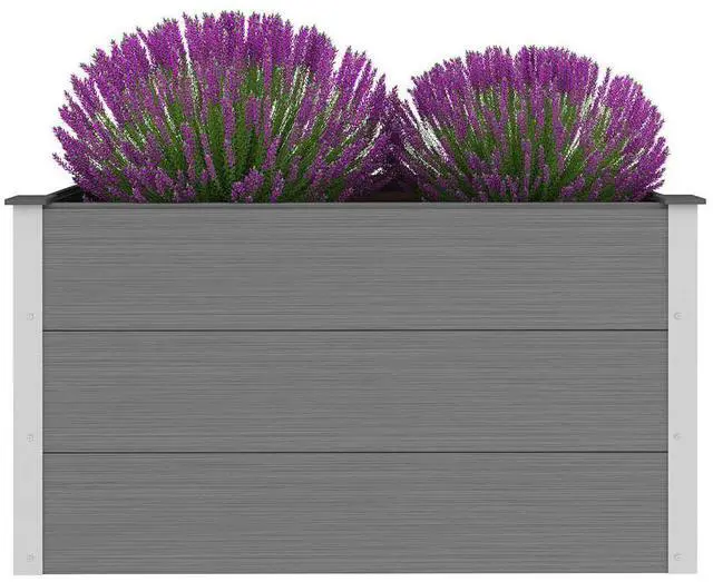 Alt view image 13 of 17 - vidaXL Garden Raised Bed WPC 39.4"x19.7"x21.3" Gray