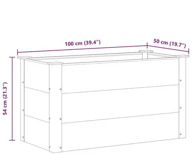 Alt view image 14 of 17 - vidaXL Garden Raised Bed WPC 39.4"x19.7"x21.3" Gray