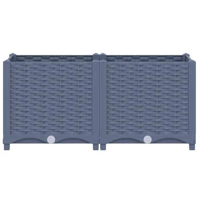 Alt view image 3 of 7 - vidaXL Raised Bed Blue Grey Polypropylene Medium Durable Raised Bed