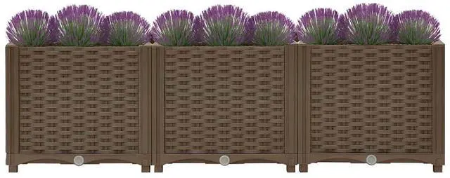 Alt view image 3 of 17 - vidaXL Raised Bed 47.2" Polypropylene Outdoor Garden Planter Flower Box Pot