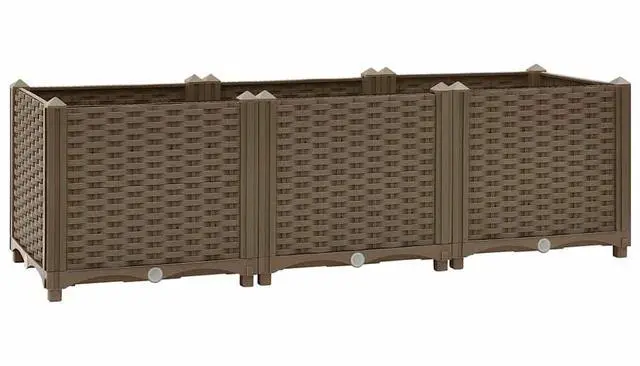 Alt view image 2 of 17 - vidaXL Raised Bed 47.2" Polypropylene Outdoor Garden Planter Flower Box Pot