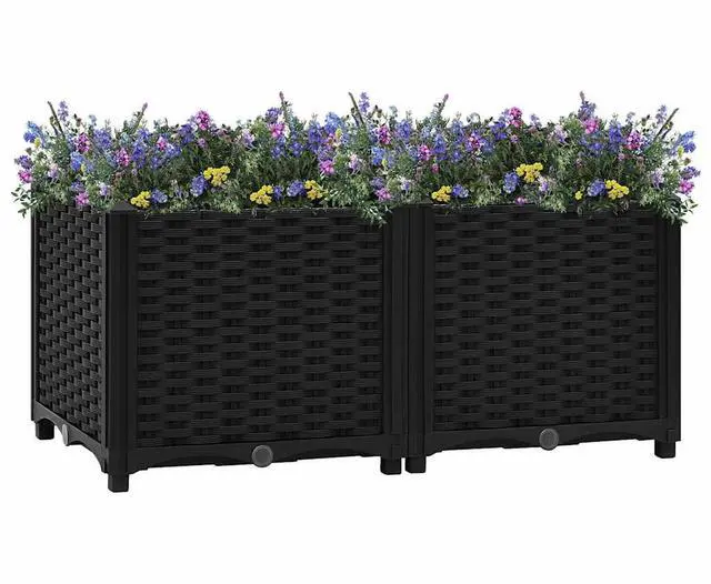 Main image of vidaXL Raised Bed 31.5" Polypropylene Outdoor Garden Planter Flower Box Pot