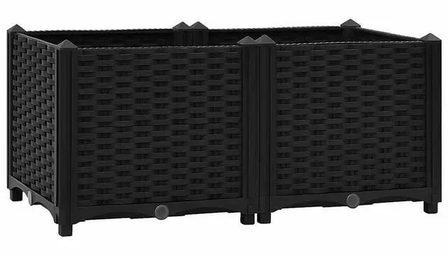 Alt view image 2 of 17 - vidaXL Raised Bed 31.5" Polypropylene Outdoor Garden Planter Flower Box Pot