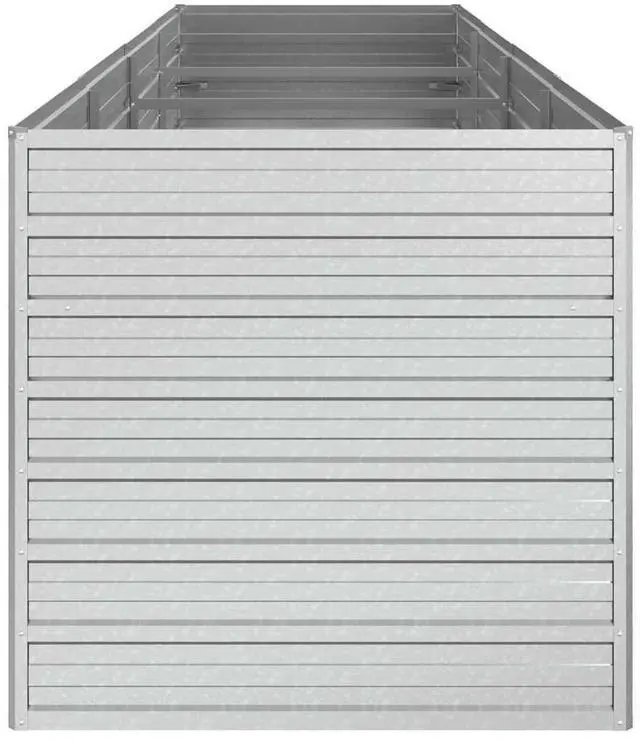 Alt view image 5 of 7 - vidaXL Garden Raised Bed Outdoor Patio Planter Pot Galvanized Steel Silver