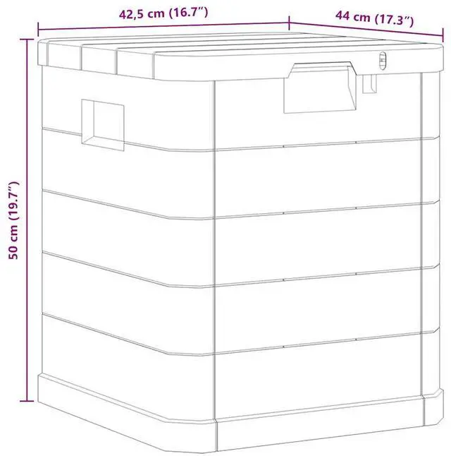 Alt view image 4 of 7 - vidaXL Patio Storage Box Deck Box with Lid Outdoor Garden Cabinet Anthracite