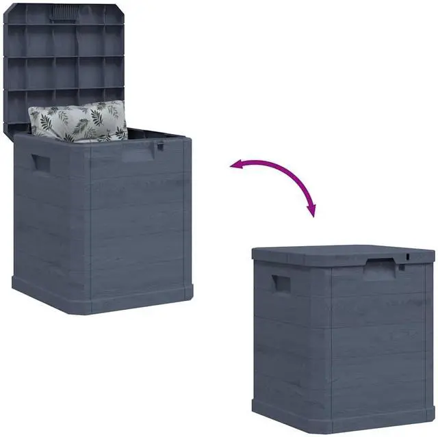 Alt view image 7 of 7 - vidaXL Patio Storage Box Deck Box with Lid Outdoor Garden Cabinet Anthracite