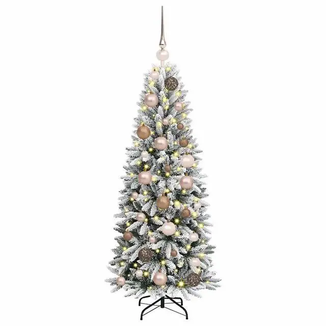 Alt view image 3 of 7 - vidaXL Artificial Christmas Tree with 150 LEDs White 53 x 53 x 120 cm