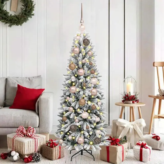 Main image of vidaXL Artificial Christmas Tree with 150 LEDs White 53 x 53 x 120 cm